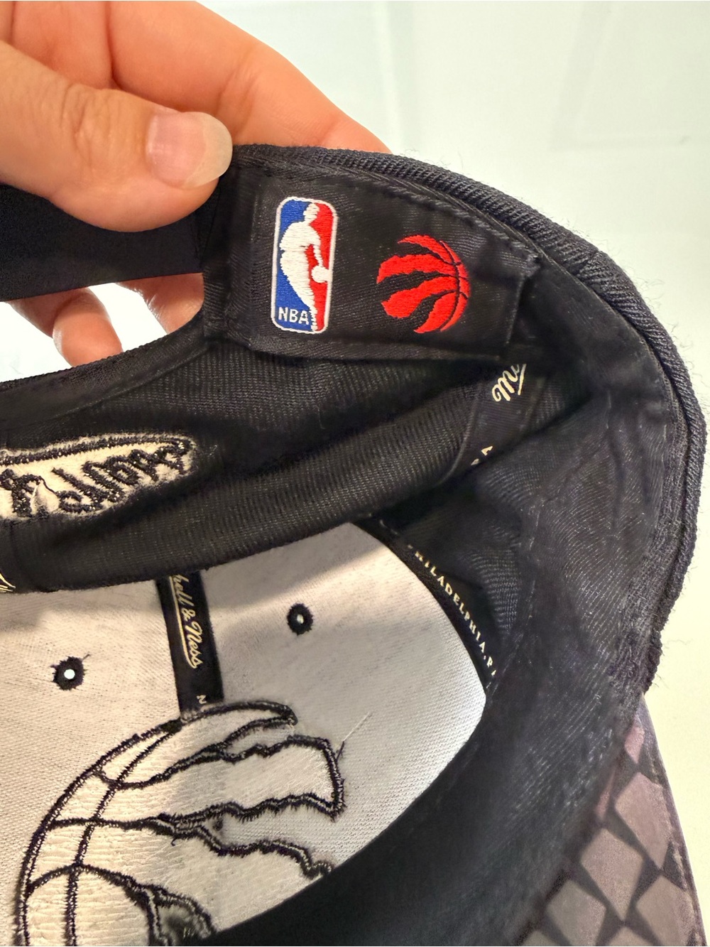 Mitchell & Ness Toronto Raptors Black Tonal Python Scale Snapback Hat - Picture 7 of 8